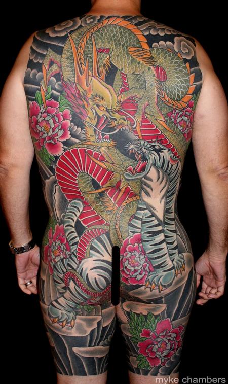 Tattoos - Tiger Dragon Back Piece - 80119